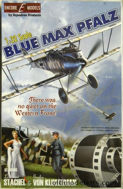 Encore 1/32 Blue Max Pflaz D-III - Fictional Movie or Literary Aircraft of Lt. Bruno  Stachel (Two Styles) / Actual Aircraft of Lt. Heinrich Arntzen Of Jasta 15 Western Front January 1918, 32004 plastic model kit